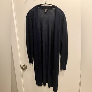 Halogen navy linen blend cardigan M Petite
